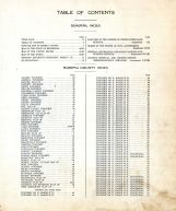 Table of Contents, Roseau County 1913